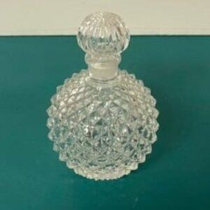 Vintage Colony Lead Crystal Perfume Bottle With Stopper Diamond Point Pattern